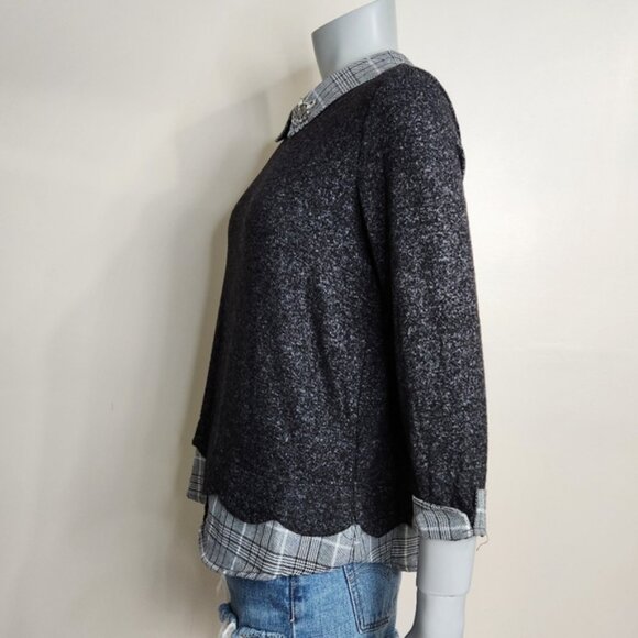 Faith and Joy Jeweled Collar Crewneck Sweater Blouse Top Size S NWOT - Picture 8 of 11